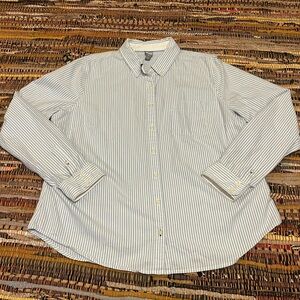 Light Blue and White Button Up